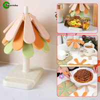 Đế lót ly chống bỏng - Tấm cách nhiệt - Giá đỡ điện thoại - Chống trượt, Chống thấm nước, Chống dầu - Tấm lót bát chậu - Thảm silicon hình cây - Trang trí nhà cửa
