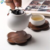 Đế lót ly gỗ HOUCHU chịu nhiệt chống trượt cho bàn cà phê