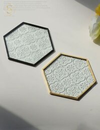 Đế lót ly thủy tinh phỉ thúy cao cấp Emerald Luxury