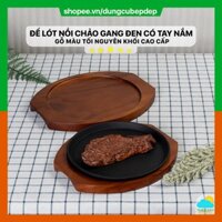 Đế lót nồi giữ nhiệt để chảo gang inox Các Loại Nhiều Size cao cấp gỗ Màu tối tự nhiên các loại thích hợp cho nhà hàng