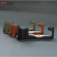 Đế Máy Ảnh Caae Cho Fuji XT4 XT3 XT5 XT2 Da PU Bao Da Túi Máy Ảnh Họa Tiết Trâu Phụ Kiện Máy Ảnh X-T4 X-T5 X-T3 Vỏ Nửa PU