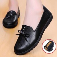 Đế mềm da giày mẹ trung niên và cao tuổi thấp phụ nữ