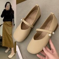 Đế Mềm Nhẹ Pháp Giày Đơn Nữ Đậu Hà Lan Giày Mùa Xuân 2025 Phong Cách Mới Phiên Bản Hàn Quốc Ngọc Trai Phù Hợp Với Váy Mary Jane Giày Nữ