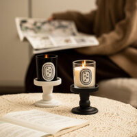 ♞,♘,♙Đế nến bằng gốm mờ màu đen Nến thơm trang trí ánh sáng sang trọng Đế khay nước hoa