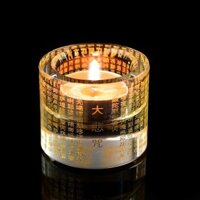 Đế Nến , Cốc Nến Chú Đại Bi Thủy Tinh Trang Trí Hàng Đẹp - Chay Decor