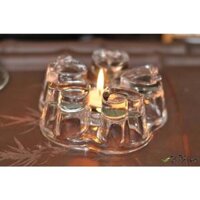 Đế nến giữ nhiệt trái tim và tròn dành cho bộ trà thủy tinh - Nắp ấm vồng