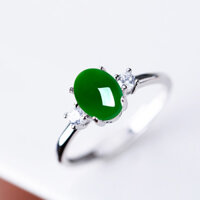 Đế nhẫn bạc S925 cho phụ nữ, đế nhẫn trống, đế nhẫn phong cách Hàn Quốc và Nhật Bản, đế nhẫn hổ phách và ngọc Hetian Jadeite 5*7