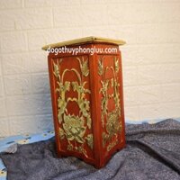 Đế nhất sơn sen rát vàng vuông hộp gỗ hương cao 20cm,25cm