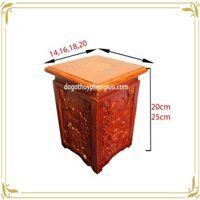 Đế nhất sơn sen vuông hộp gỗ hương cao 20cm,25cm