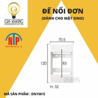 Đế nổi đơn dành cho mặt ổ cắm Sino VanLock nhựa chống cháy