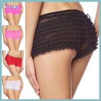 De Nữ Khiêu Vũ Bloomers Booty Quần Short Frilly Pettipants Ren Ruffle Boyshort Quần Lót