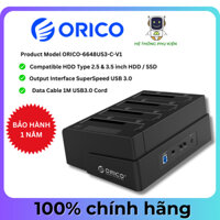 ĐẾ Ổ CỨNG ORICO 4 KHE CẮM 3.5" VÀ 2.5" SATA 3 USB 3.0 6648US3-C Hàng Chính Hãng