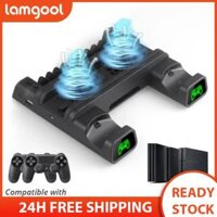 Đế quạt tản nhiệt Dọc Cho PS4/PS4 Slim/PS4 Pro Giao Diện Điều Khiển Bộ điều khiển kép sạc điện thoại có đèn Led Trạm Cho Sony PlayStation 4