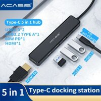 Đế Sạc Chuyển Đổi ACASIS USB C Hub 5 Trong 1 Sang HDMI 4k USB3.0 60w PD Cho Laptop