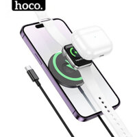 Đế sạc không dây 15w chính hãng Hoco dùng cho apple wtach tai nghe điện thoại ios
