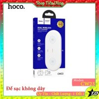 Đế sạc không dây 2-in-1 Hoco CW23 max 10W dành cho điện thoại, tai nghe bluetooth đôi - Hãng phân phối chính thức