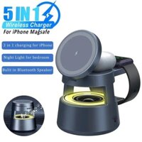 Đế sạc không dây 5 trong 1 Đèn ngủ Loa Bluetooth LED không tương thích với Android