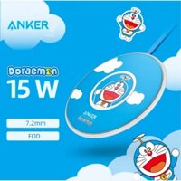 Đế sạc không dây Anker A2532 Phiên bản Doraemon 15W chính hãng Anker PowerWave Slim Pad LED Ring