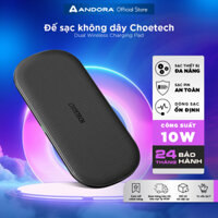 Đế sạc không dây CHOETECH Dual Wireless Charging Pad 10W - T535-S