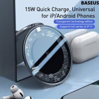 Đế sạc không dây siêu nhanh siêu mỏng an toàn 15W cho Iphone, Samsung, Xiaomi, Huawei, 15W Baseus Simple Wireless Charger updated Version WXJK