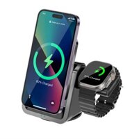 Đế sạc không dây WIWU COOLPAD WIRELESS CHARGER 3in1 15W Wi-W018 cho Smart phone 15 pro max, watch thông minh, tai nghe