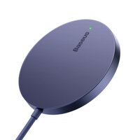 Đế Sạc Nhanh 15W Không Dây Baseus Simple Mini3 Magnetic Wireless Charger Cho 12 13 14 - Hàng Chính Hãng - Tím