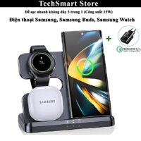 Đế sạc nhanh không dây 15W  QC3.0 dành cho điện thoại Samsung Galaxy, Galaxy Buds, Galaxy Watch