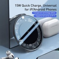Đế sạc nhanh không dây 15W Baseus Simple Wireless Charger cho iPhone/Samsung/Xiaomi/ Huawei (15W, 2020 Upgraded Version Wireless Quick charger)
