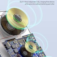 Đế sạc nhanh không dây 18W hỗ trợ sạc cùng lúc cho 3 thiết bị hiệu Baseus Triple Smart Wireless - Hàng chính hãng