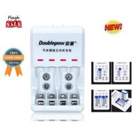 ĐẾ SẠC PIN Doublepow DP-D03.1 LẦN SẠC ĐƯỢC 4 QUẢ (DÙNG SAC PIN 9V, PIN AA, PIN  AAA)- HÀNG CHÍNH HÃNG