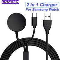 Đế Sạc Từ Tính Không Dây 2 Trong 1 Cho Đồng Hồ Samsung Galaxy Watch 4 Classic 46Mm / 3 USB C Active 2