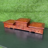 Đế Tam Cấp Đôn Gỗ Tam Cấp thờ gỗ hương cao cấp để bát hương tượng sơn pu bóng, Đồ gỗ nội thất gia đình