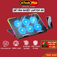 Đế Tản Nhiệt 6 Quạt Led Viền RGB 10 Chế Độ Điều Chỉnh Tốc Độ Quạt Cho Laptop Gaming Văn Phòng