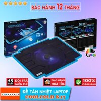 Đế tản nhiệt Laptop CoolCold K17 (1 Fan), K17 Pro (2 Fan) Led Xanh Dương I Cool Cold K17 K17 Pro Led Blue