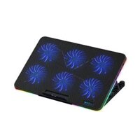 Đế tản nhiệt Laptop Coolcold F5 – 6 quạt led xanh + Led RGB