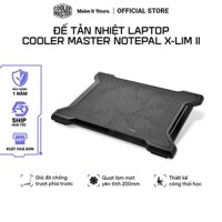 Đế tản nhiệt Laptop Cooler Master Notepal X-Slim II, quạt 200mm, hỗ trợ tới 15,6 inch, bảo hành 12T - Hàng chính hãng