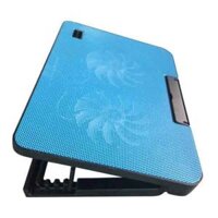 Đế tản nhiệt Laptop Cooling Pad N99 – 2 quạt, đèn led, có nấc nâng lên hạ xuống cho laptop từ 10-17 inch