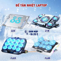 Đế tản nhiệt Laptop FL03 / Z23 bằng hợp kim 12 quạt đèn led chỉnh tốc độ gió làm mát nhanh chống ồn