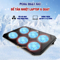 Đế Tản Nhiệt Laptop Gaming PCCooler PCR6 – 6 Quạt, Giá Đỡ Laptop 17.3 Inch, Làm Mát Nhanh, Chống Ồn