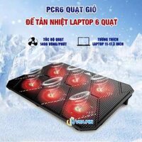 Đế Tản Nhiệt Laptop Gaming 17.3 Inch PCCooler PCR6, Giá Đỡ Laptop 6 Quạt Làm Mát Nhanh, Chống Ồn