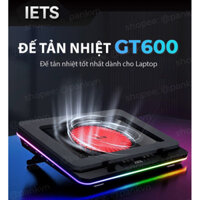Đế tản nhiệt laptop IETS GT600 tản khí nén turbo 2800RPM chuyên dụng cho máy tính đồ họa gaming - Quạt tản nhiệt Laptop