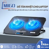 Đế tản nhiệt laptop máy tính bảng mcbook làm mát nhanh đèn led gaming quạt chống ồn
