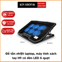 Đế tản nhiệt laptop, máy tính xách tay H9 có đèn LED 6 quạt giúp làm mát nhanh bảo vệ máy tính mà không gây ồn