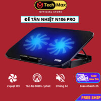 Đế Tản Nhiệt Laptop N106 Pro Có 2 Quạt Lớn Siêu Tốc Chạy Êm Chống Ồn Cho Laptop Từ 14 Đến 18 Inch