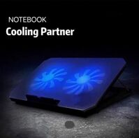 Đế tản nhiệt laptop, quạt tản nhiệt N99 Cooling Pad 2 Quạt đèn Led - Đế nâng 45 độ