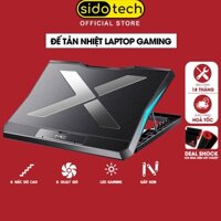 Đế tản nhiệt laptop Sidotech Q3 có 6 quạt làm mát nhanh chống ồn đèn led gaming giúp tăng hiệu năng bảo vệ máy tính