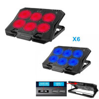 Đế Tản Nhiệt Laptop X6B 6 Quạt Lớn 2 Usb Có Đèn Led Nhiều Màu