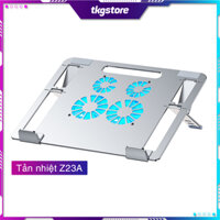 Đế tản nhiệt Laptop Z23A chất liệu hợp kim nhôm chắc chắn, thiết kế 4 quạt có led cực mát