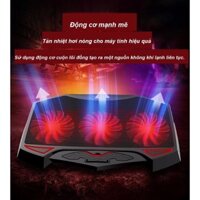 Đế Tản Nhiệt Máy Tính Nuoxi 3 Quạt Cực Mát Có Đèn Led Dành Cho Laptop Dưới 15.6 Inch