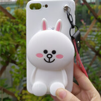 Dễ Thương 3D Hoạt Hình Totoro Khóa Zipper Ốp Lưng Điện Thoại Samsung Galaxy J2 Pro J4 J6 Plus J8 2018 Vỏ Bọc Silicone Mềm Bao Đồng Xu túi Có Dây Đeo